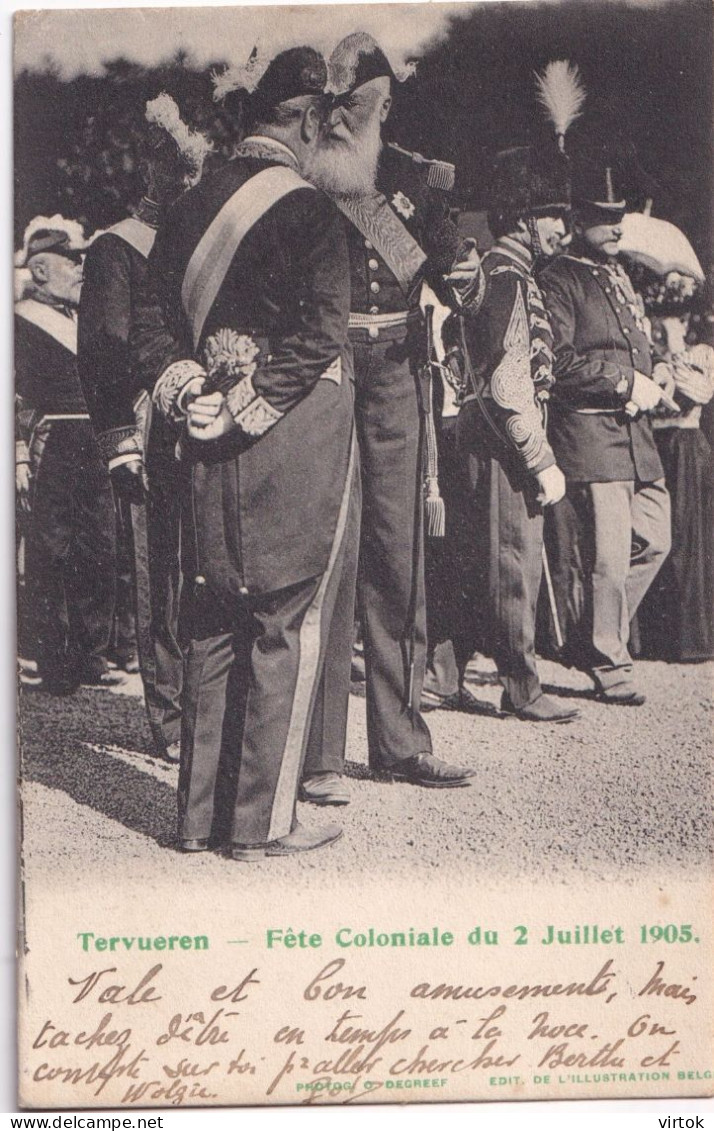 Tervuren :  Fete Coloniale Du 2 Juillet 1905  (  Roi Leoppold II  )     Ecrit  Avec Timbre - Tervuren