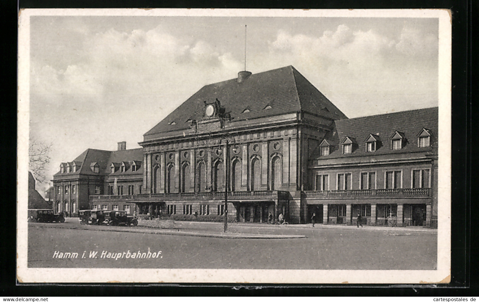 AK Hamm I. W., Hauptbahnhof Mit Autodroschken, Strassenansicht  - Hamm