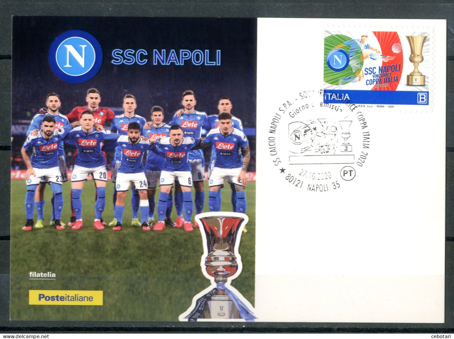 ITALIA / ITALY 2020 - SSC Napoli Vincitrice Coppa Italia 2019/2020 - Maximum Card. - Berühmte Teams