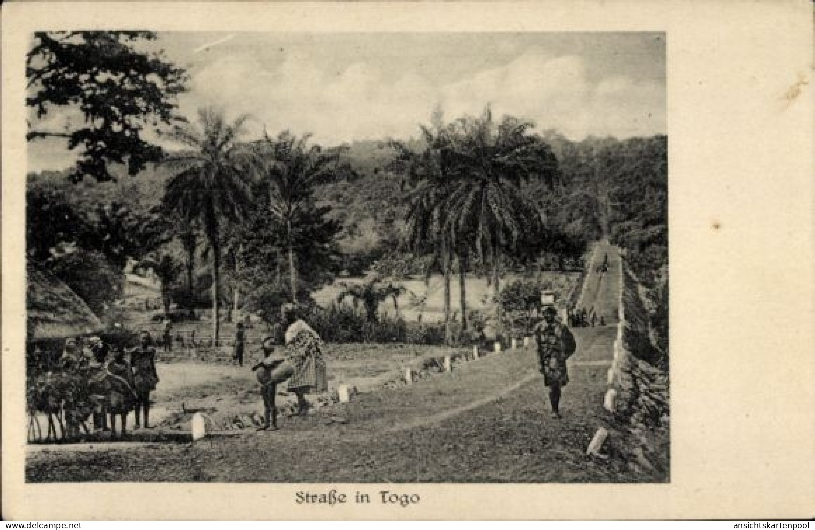 CPA Togo, Straße, Afrikaner, Palmen - Afrique Du Sud