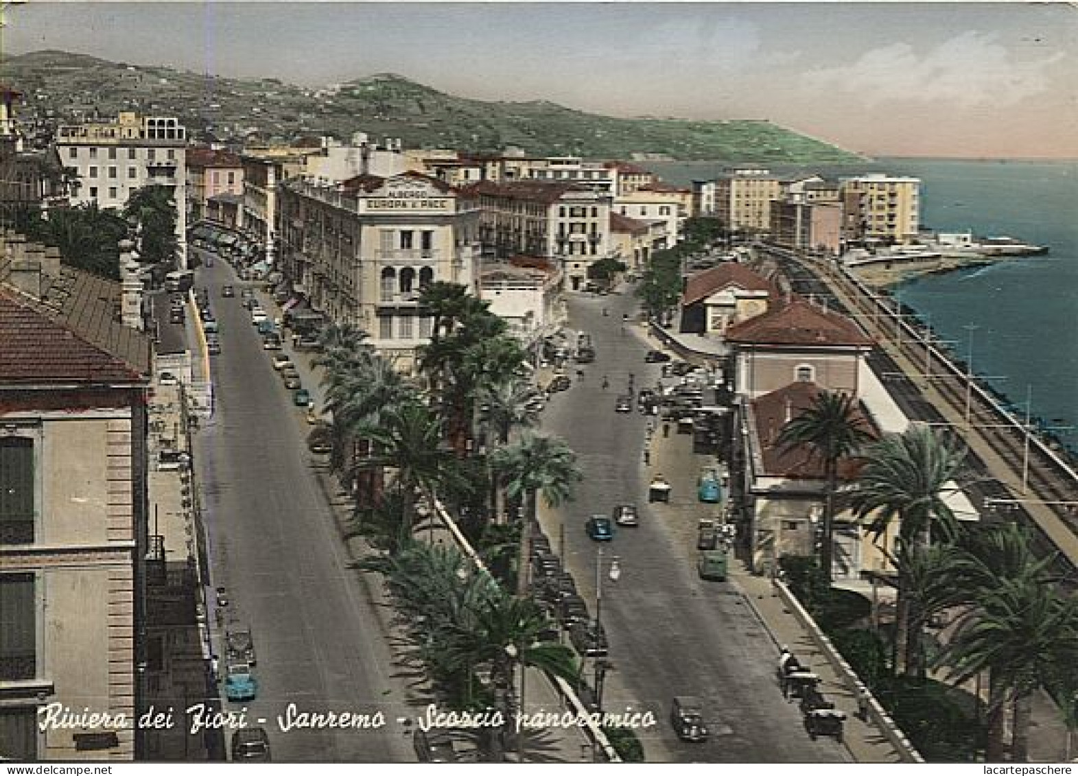 X122588 LIGURIA IMPERIA SAN REMO SANREMO RIVIERA DEI FIORI SCORCIO PANORAMICO ALBERGO EUROPA E PACE - Imperia