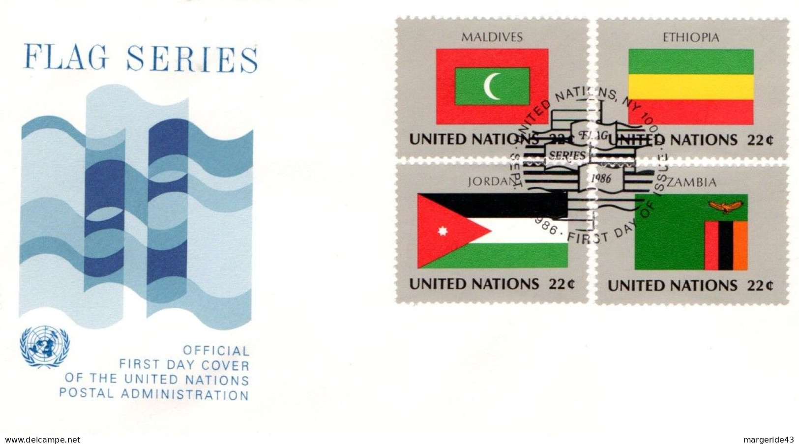 NATIONS UNIES LOT DE 20 FDC DIFFERENTES