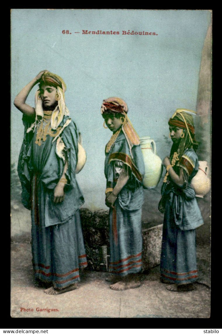 TUNISIE - SCENES ET TYPES - EDITEUR GARRIGUES CARTE COLORISEE - MENDIANTES BEDOUINES - FEMME - Tunisie