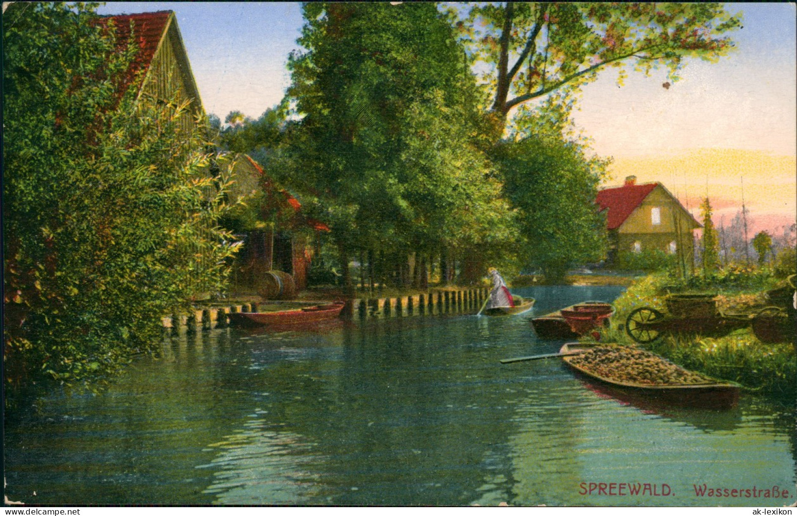 Ansichtskarte Lübbenau (Spreewald) Lubnjow Spreewald Wasserstraße 1926 - Other & Unclassified