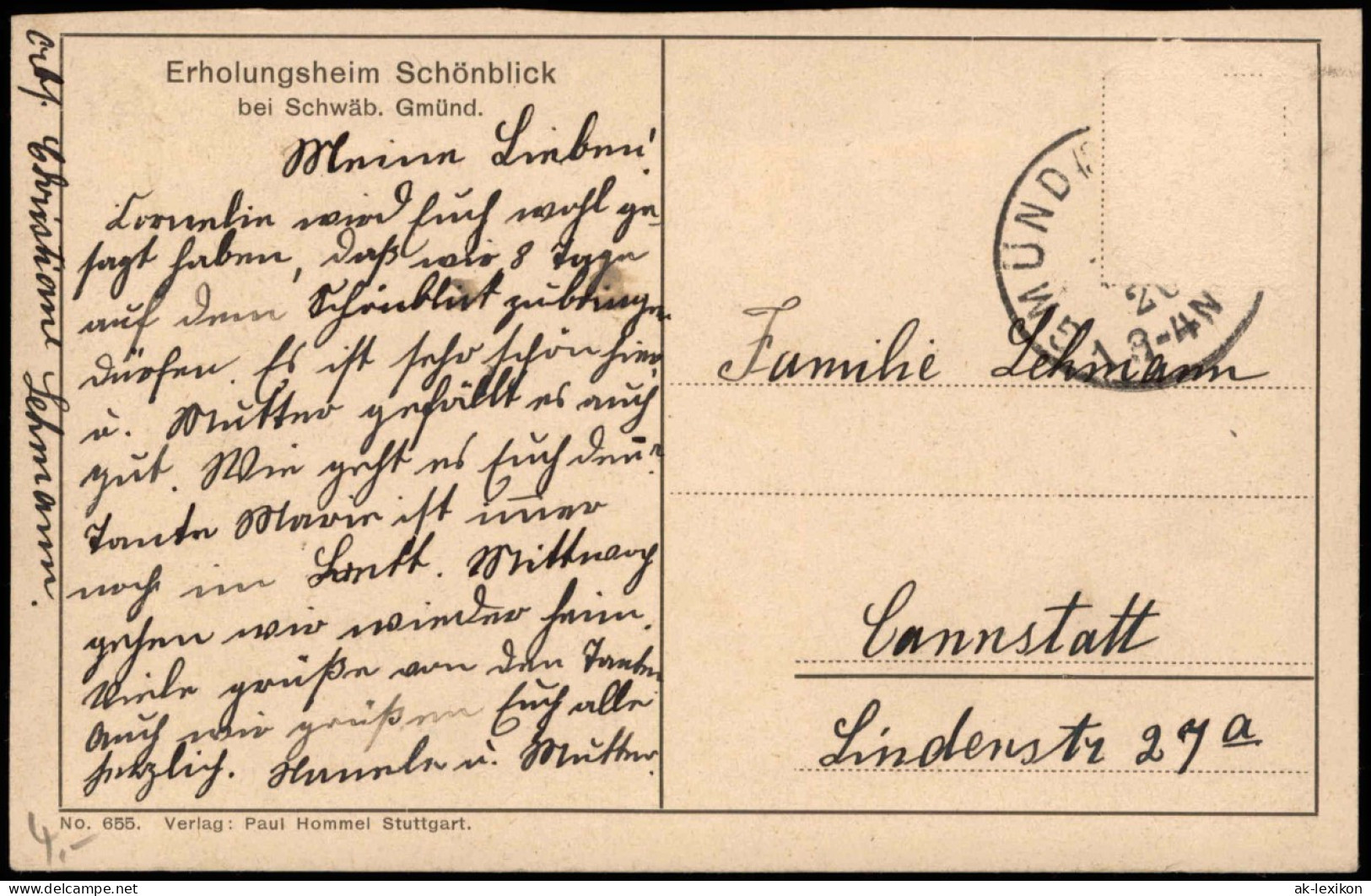 Ansichtskarte Schwäbisch Gmünd Erholungsheim Schönblick 1925 - Schwäbisch Gmünd