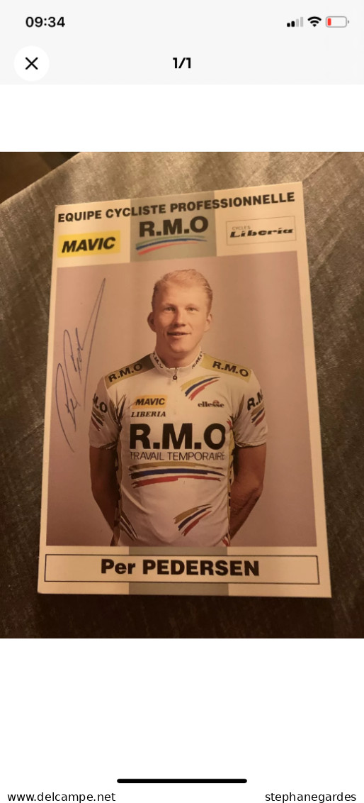 Carte Postale Cyclisme Per PEDERSEN Avec Autographe Équipe RMO - Cyclisme