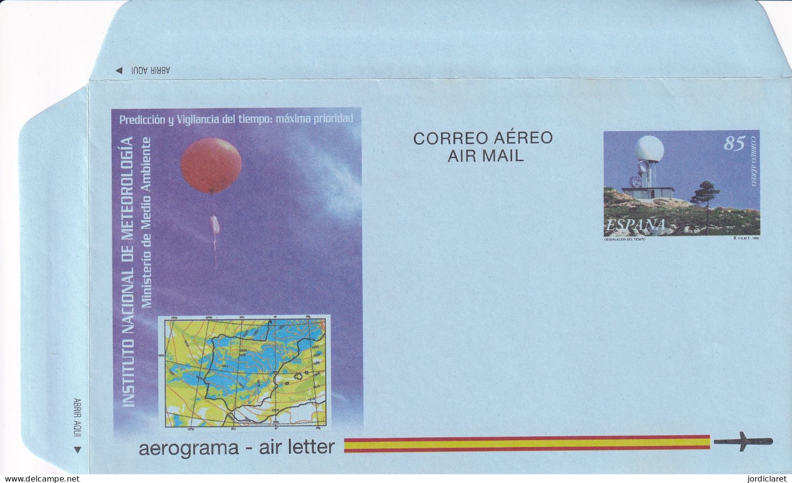 AEROGRAMME ESPAÑA - Climat & Météorologie