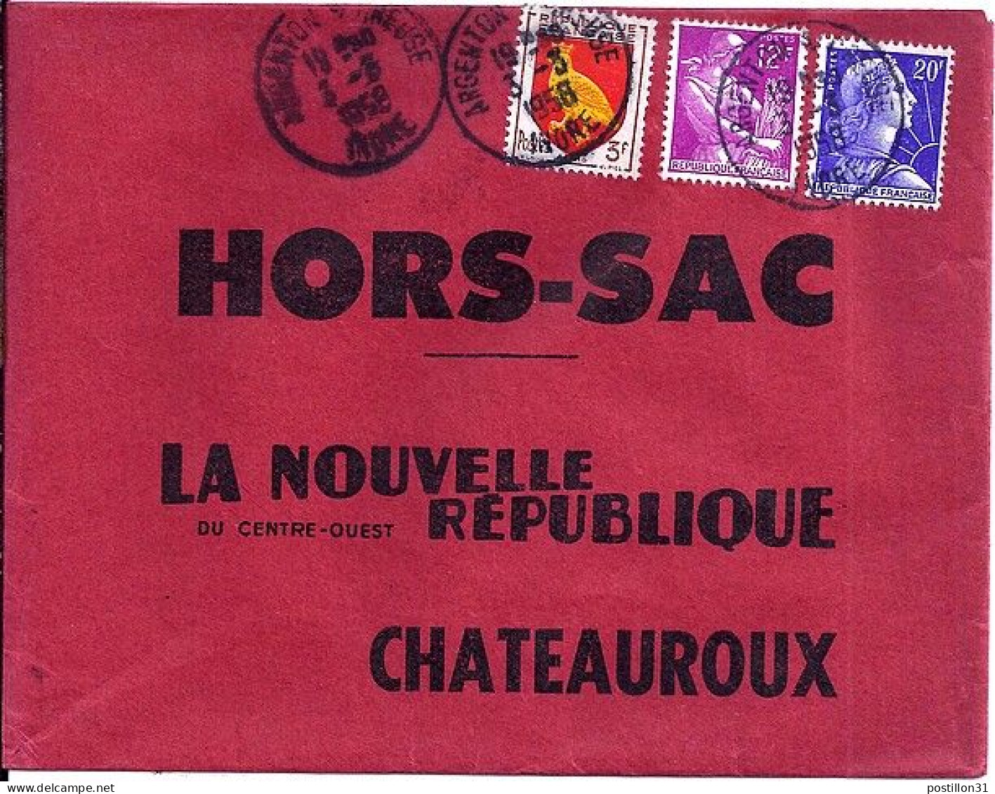 MOISSONNEUSE N° 1116/1011B/1004 S/L.HORS SAC DE ARGENTON S/CREUSE / 3.3.58 - 1957-1959 Oogst