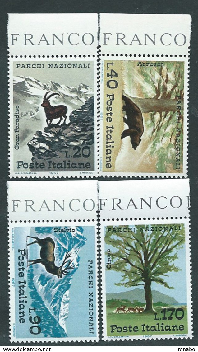 Italia, Italy, Italien, Italie 1967; Stambecco, Orso, Cervo, Daini, Ibex, Bear, Deer, Fallow. Serie Completa Di Bordo. - Wild