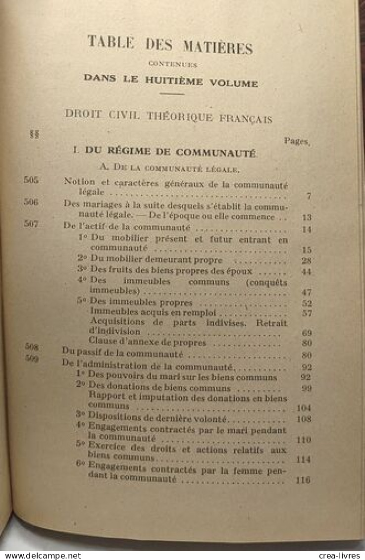 Droit Civil Français - TOME HUITIEME - 6e éd - Droit