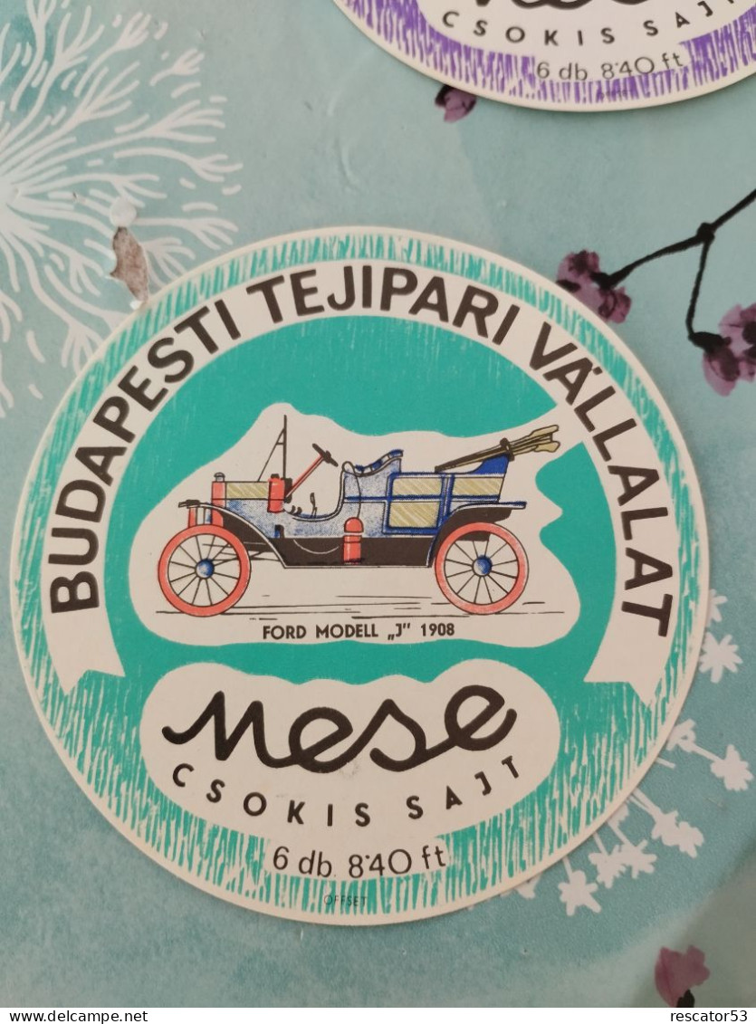 Ancienne Étiquette Fromage Budapesti Mese Vieille Voiture 7 - Kaas