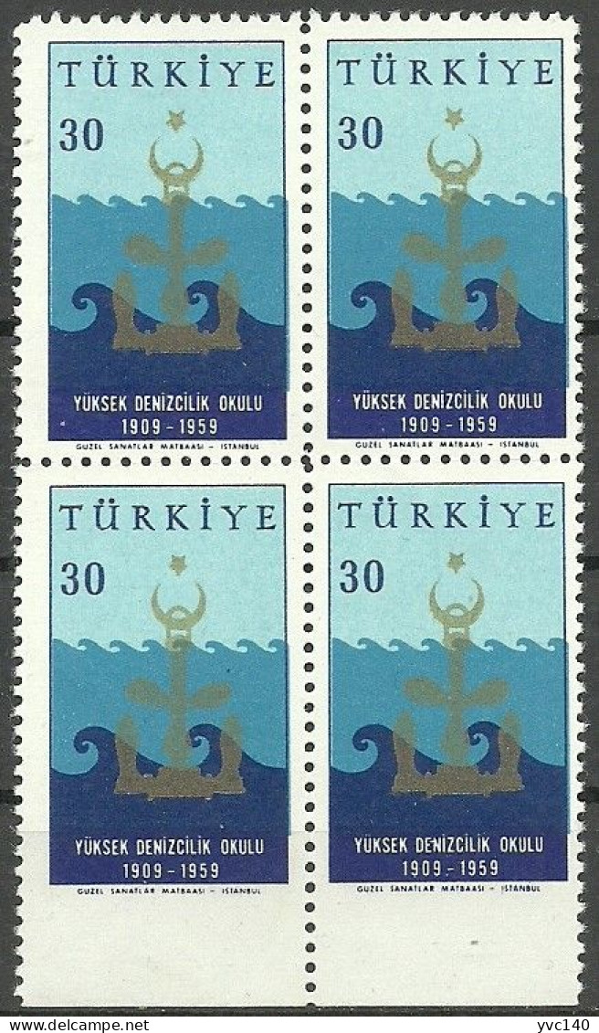 Turkey; 1959 50th Anniv. Of The Marine College 30 K. ERROR "Imperf. Edge" - Nuovi