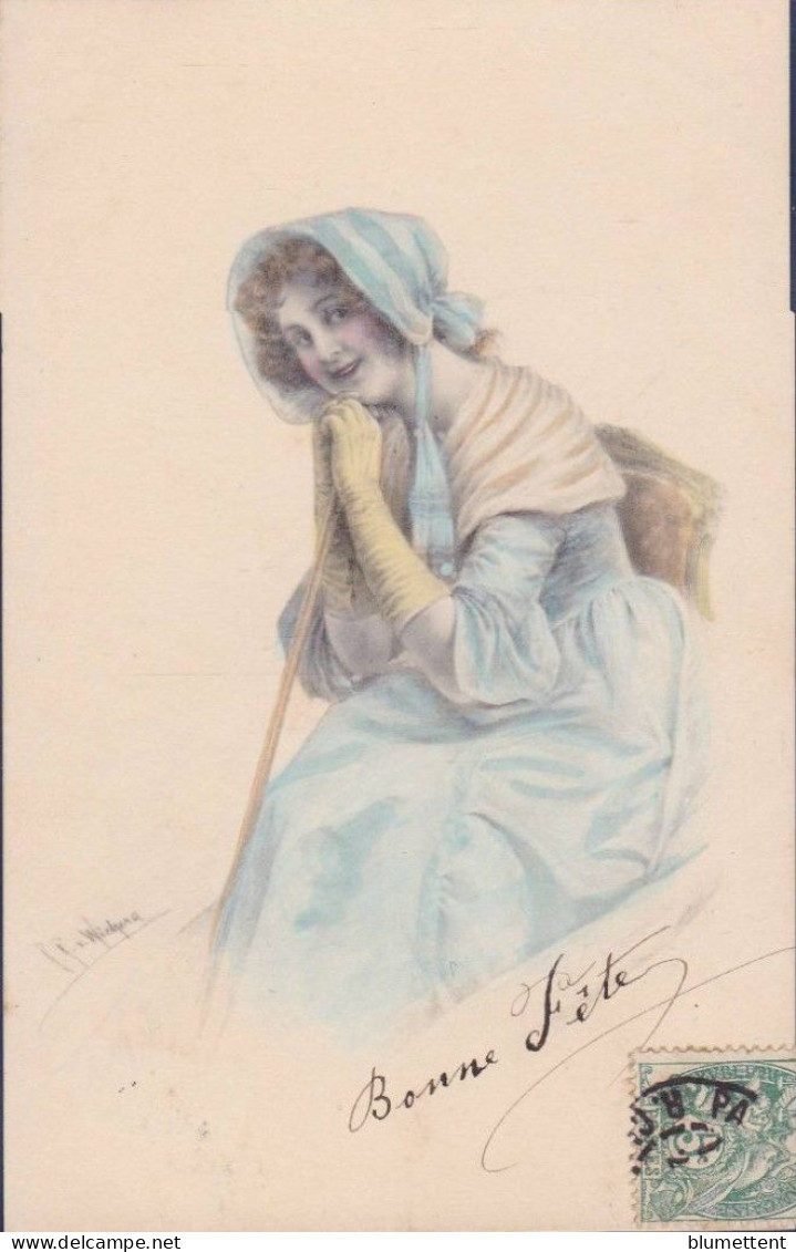 CPA 1 Euro Vienne Illustrateur Femme Woman Circulé Prix De Départ 1 Euro - 1900-1949