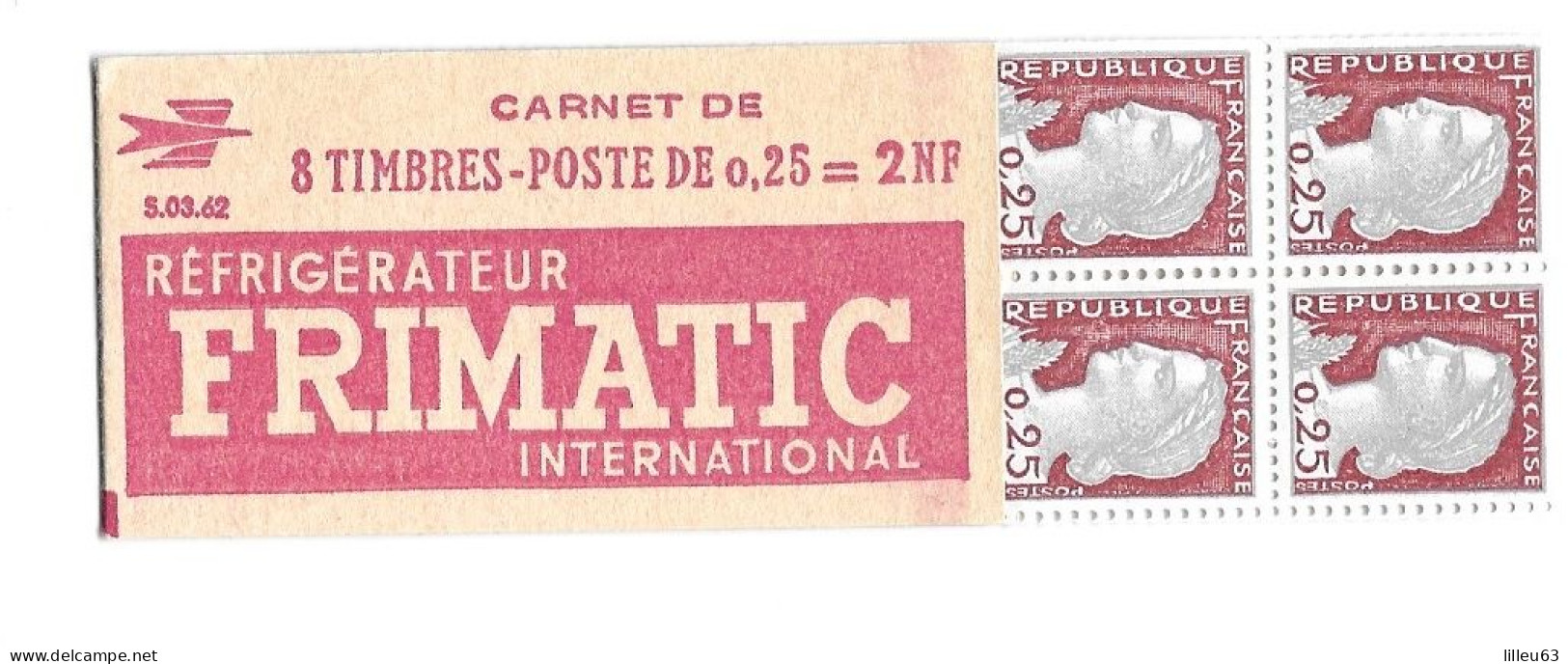 Variété Decalage De Decoupe Carnet Marianne Decaris  1263  Carnet 367-A   Série 3.62 SUP - Modern : 1959-...