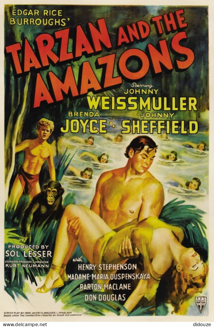 Cinema - Tarzan And Tne Amazons - Illustration Vintage - Affiche De Film - CPM - Carte Neuve - Voir Scans Recto-Verso - Posters On Cards