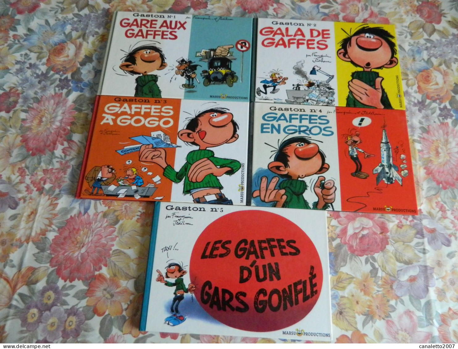 GASTON LAGAFFE +FRANQUIN: LOT DES ALBUMS 1 A 5  A L'ITALIENNE REEDITION 2006-COTE BDM 30 EUR PIECE=150 EUR - Franquin