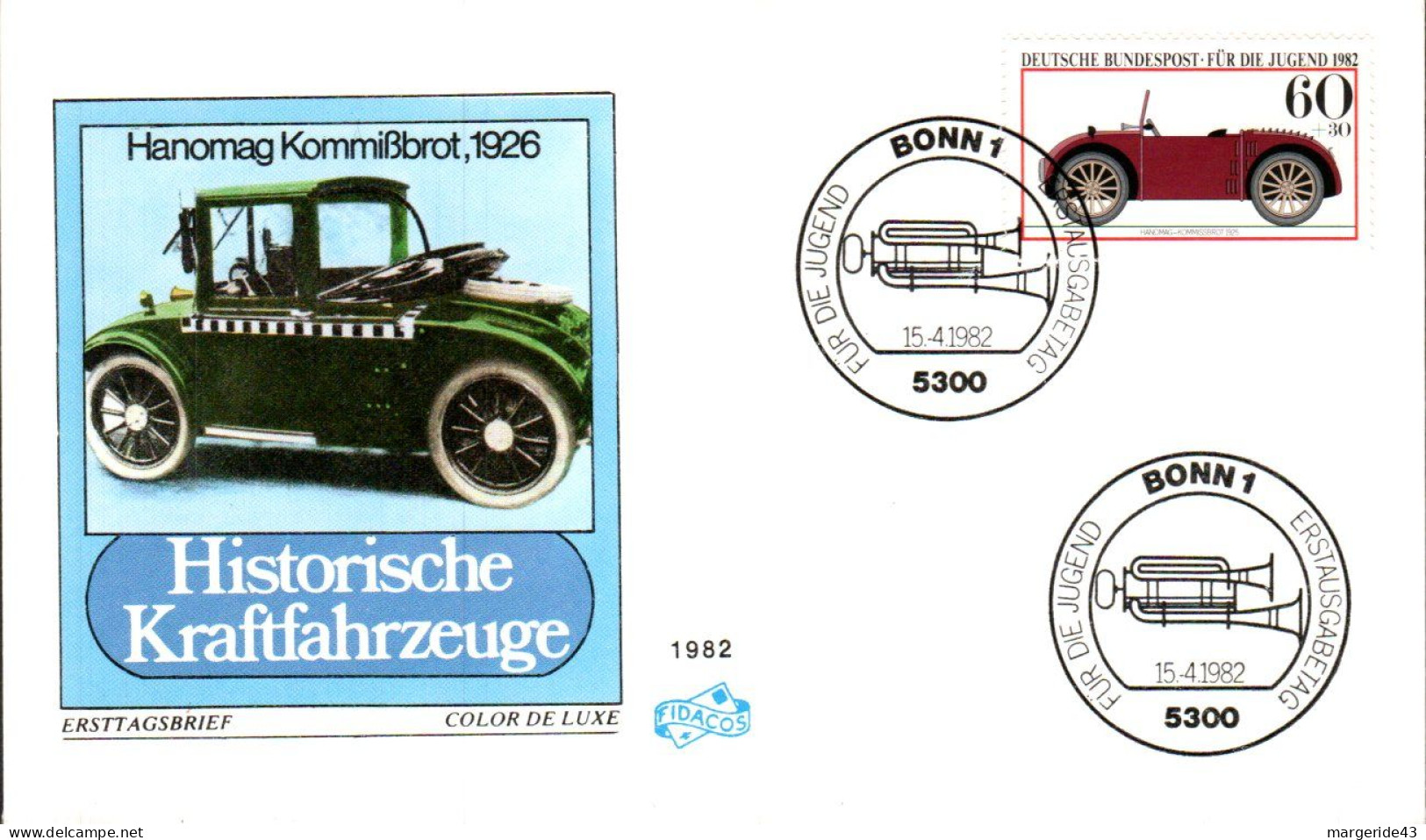 ALLEMAGNE FDC 1982 VOITURE HANOMAG 1926 - Voitures