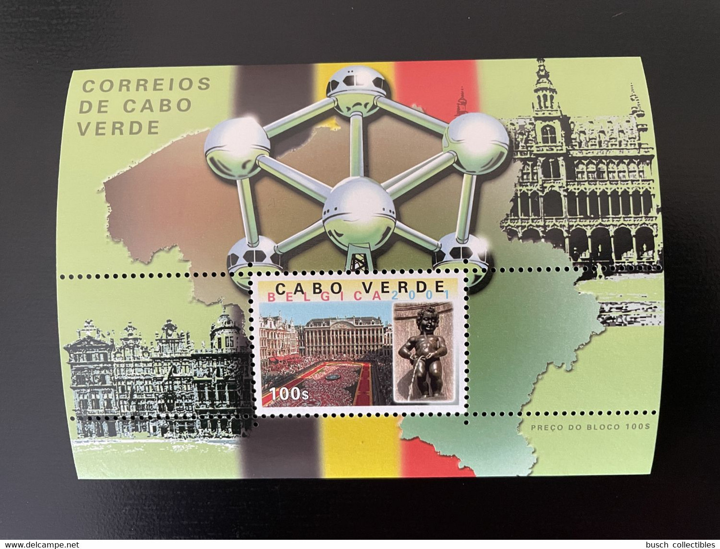 Cape Kap Verde Cabo Verde 2001 Mi. Bl. 34 Expo Belgica Atomium Bruxelles Brussels Manneken Pis - Kap Verde