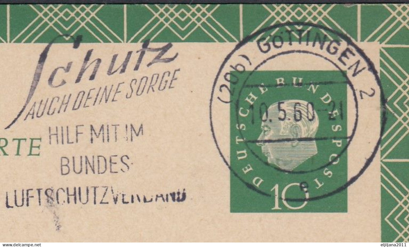 ⁕ Germany 1960 Deutsche BundesPost ⁕ FUNKLOTTERIE (24a) Hamburg 1 ⁕ Göttingen Postmark ⁕ Stationery Postcard - Cartes Postales - Oblitérées