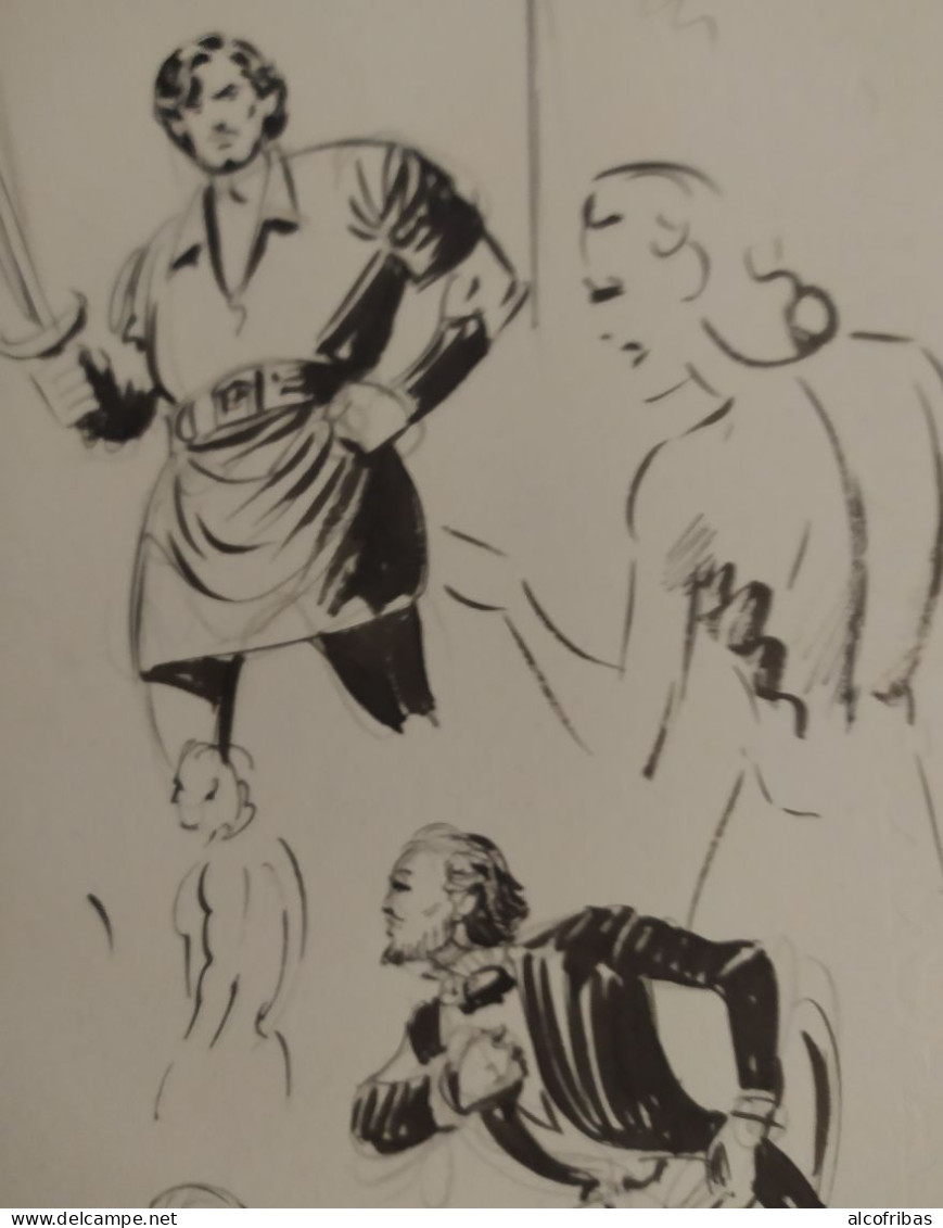 Maxime ROUBINET (Max Pen) Illustrateur BD 4 Dessins Originaux  Plume  Personnages Femme - Tekeningen