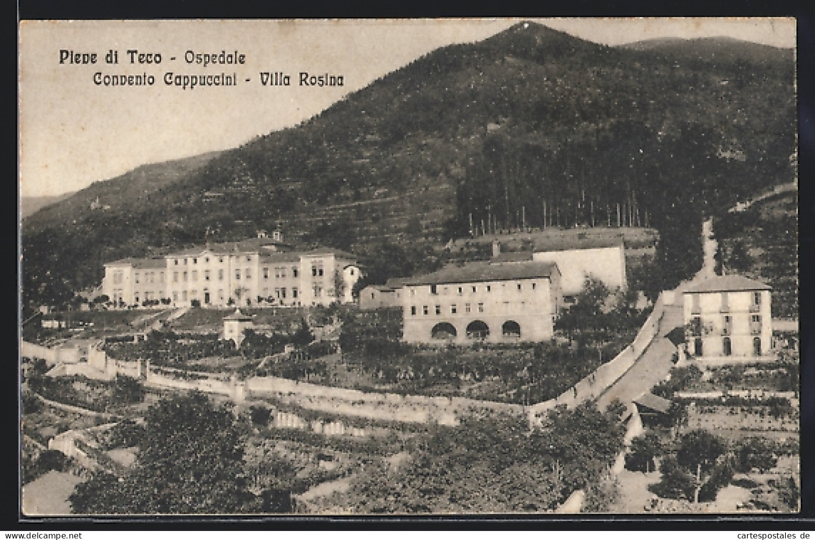 Cartolina Pieve Di Teco, Ospedale, Convento Cappuccini & Villa Rosina  - Andere & Zonder Classificatie