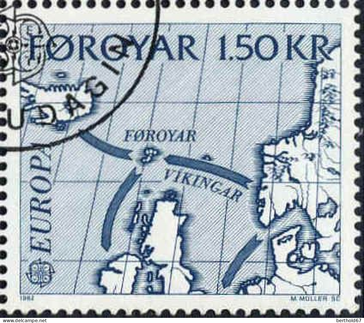 Feroe Poste Obl Yv: 64/65 Europa Cept Faits Historiques (TB Cachet Rond) - Faroe Islands