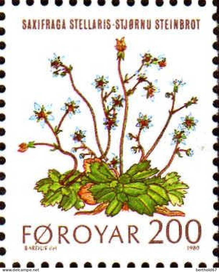 Feroe Poste N** Yv: 42/46 Plantes Sauvages - Faroe Islands