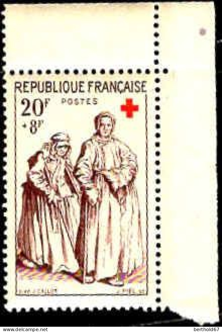 France Poste N** Yv:1140/1141 Croix-Rouge Gravures De Callot Coin De Feuille - Ongebruikt