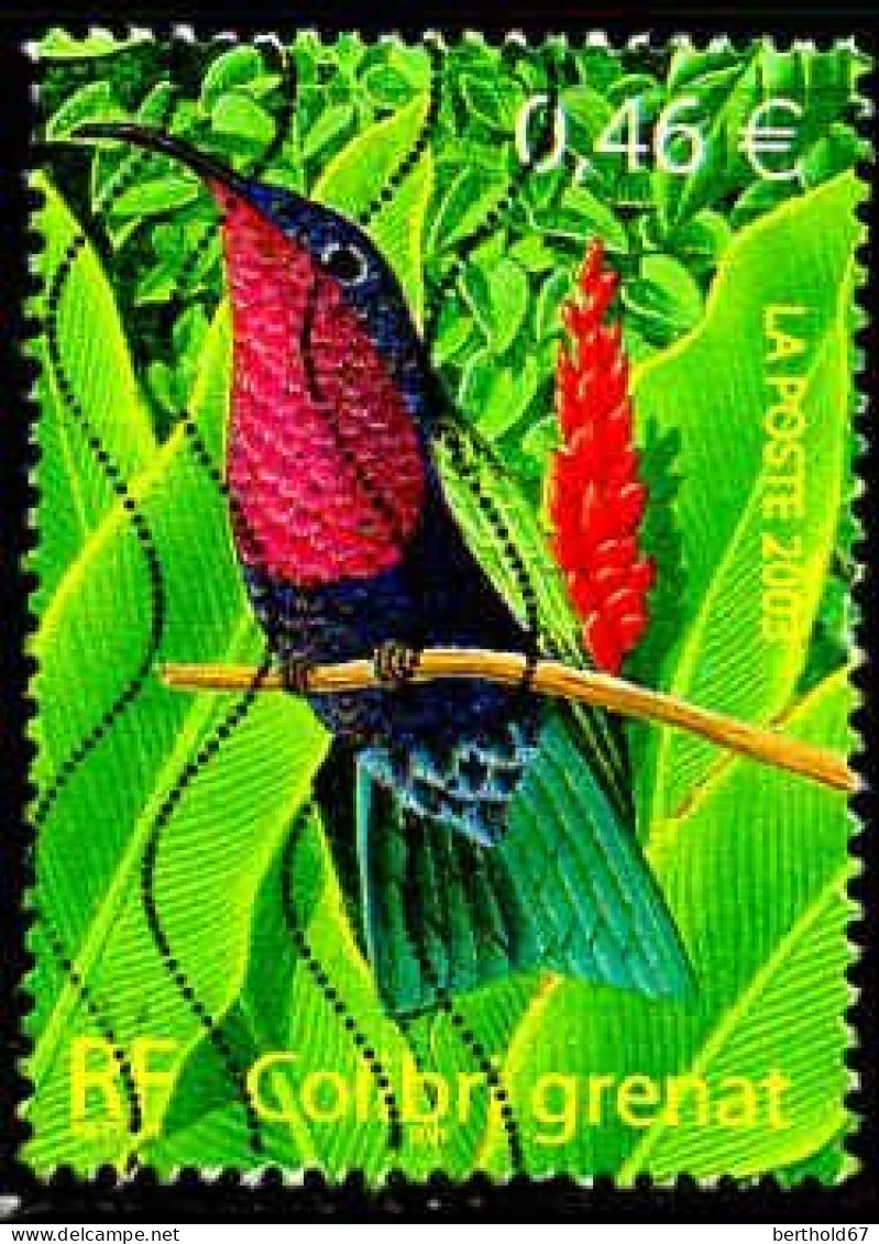 France Poste Obl Yv:3550A Mi:3688A Colibri Grenat (Lign.Ondulées) - Used Stamps