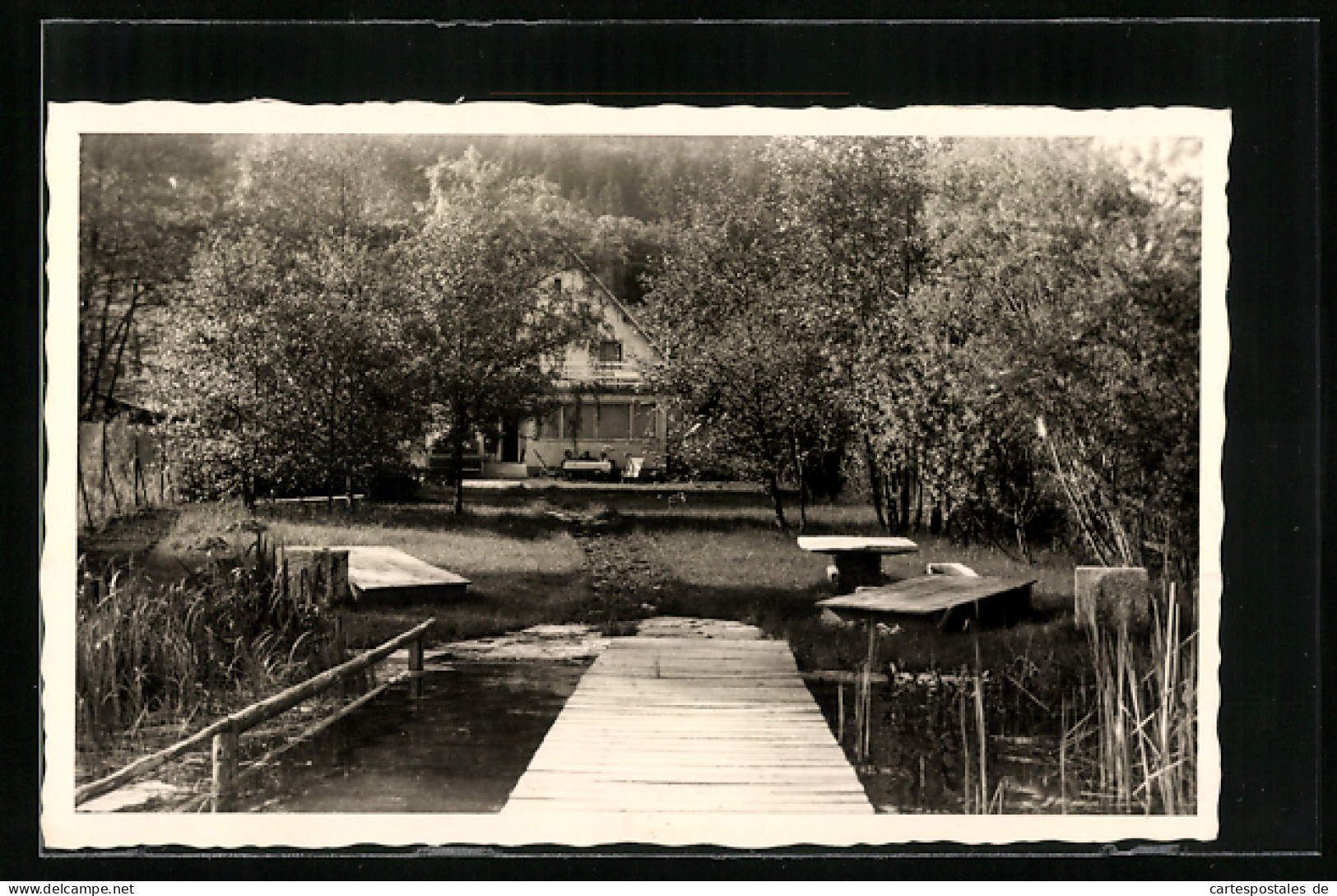 AK Krumpendorf A. W., Holzsteg Am See Mit Blick Auf Garten  - Autres & Non Classés