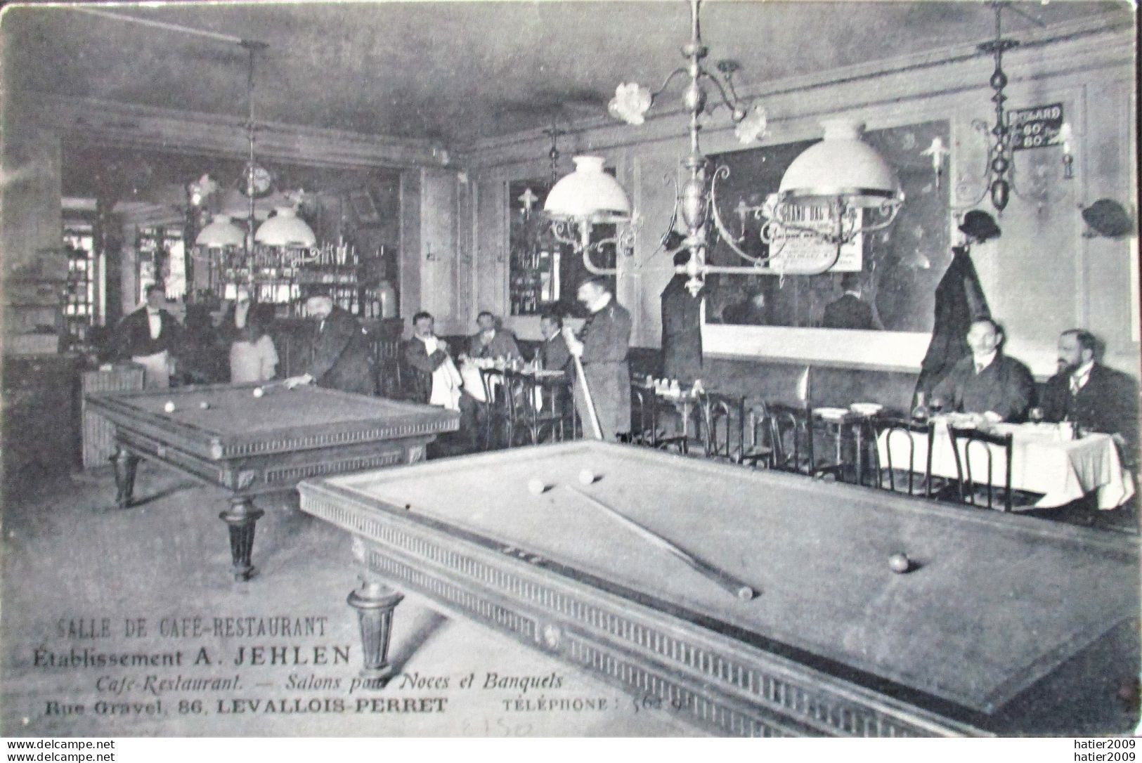 LEVALLOIS-PERRET  Café Restaurant. JEHLEN  86, Rue Gravel - LA SALLE DE BILLARD - Trés Animé Et Tbe - Levallois Perret