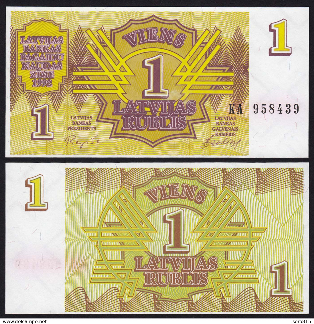Lettland - Latvia 1 Rubel Banknoten 1992 Pick 35 UNC (1)   (16128 - Letland