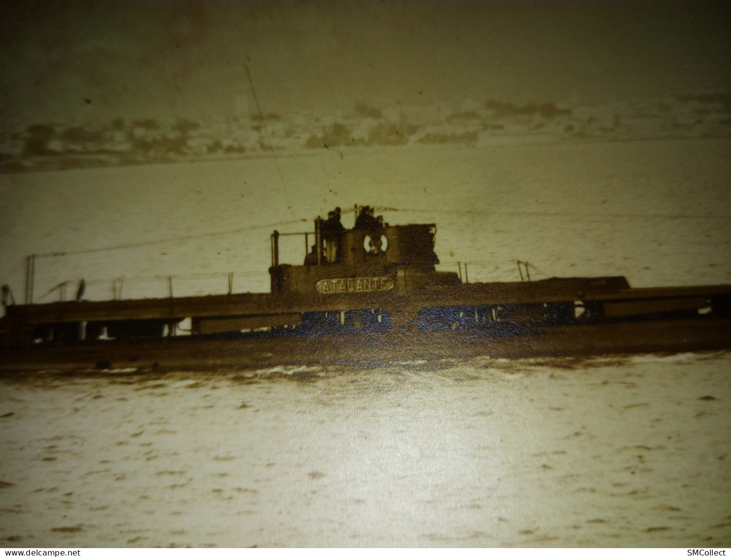 Carte Photo, Sous Marin "ATALANTE" Décolorée En Partie à Gauche, Coin Supérieur (A17p43) - Submarines