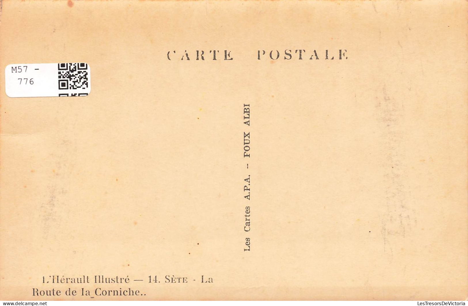 FRANCE - Sète - La Route De La Corniche - Carte Postale Ancienne - Sete (Cette)