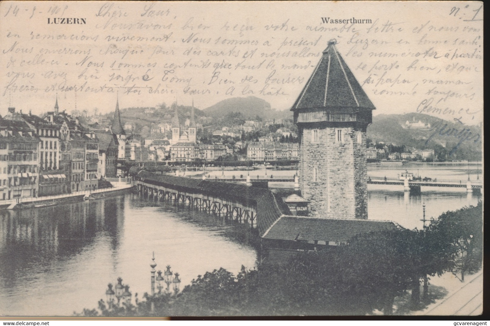 LUZERN      WASSERTHURM          2 SCANS - Lucerna