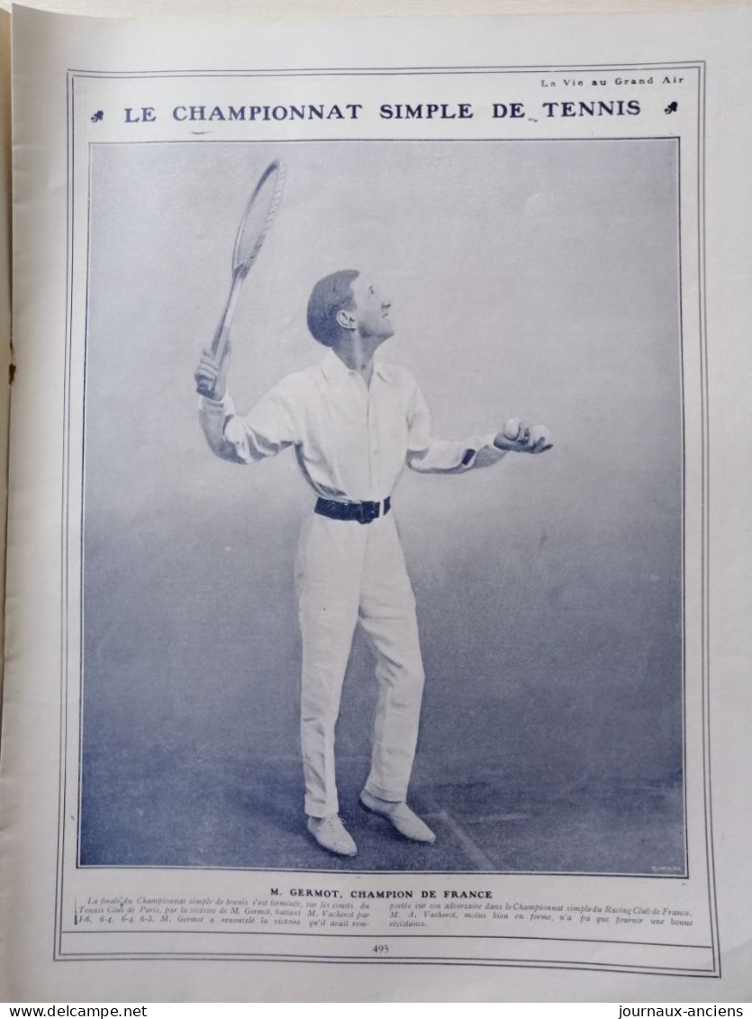 1905 LE CHAMPIONNAT SIMPLE DE TENNIS - TENNIS CLUB DE PARIS - GERMOT CHAMPION DE FRANCE - Otros & Sin Clasificación