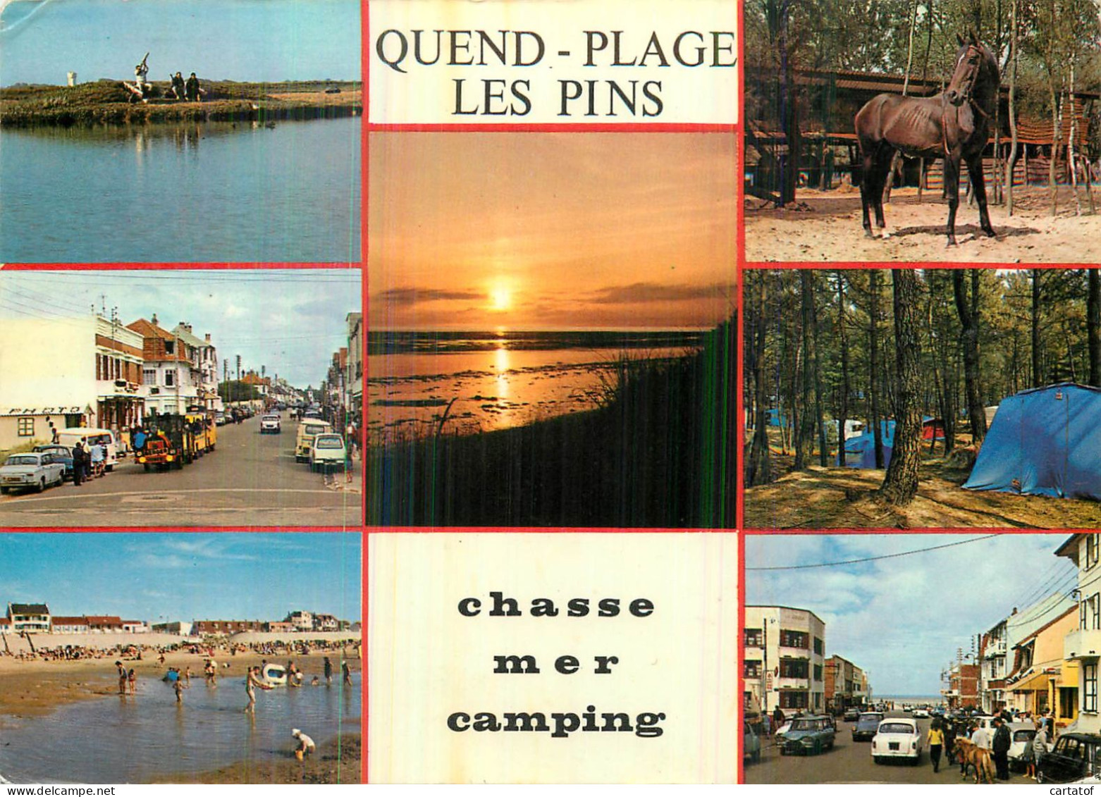 QUEND PLAGE LES PINS . CP Multivues . Chasse Mer Camping - Quend