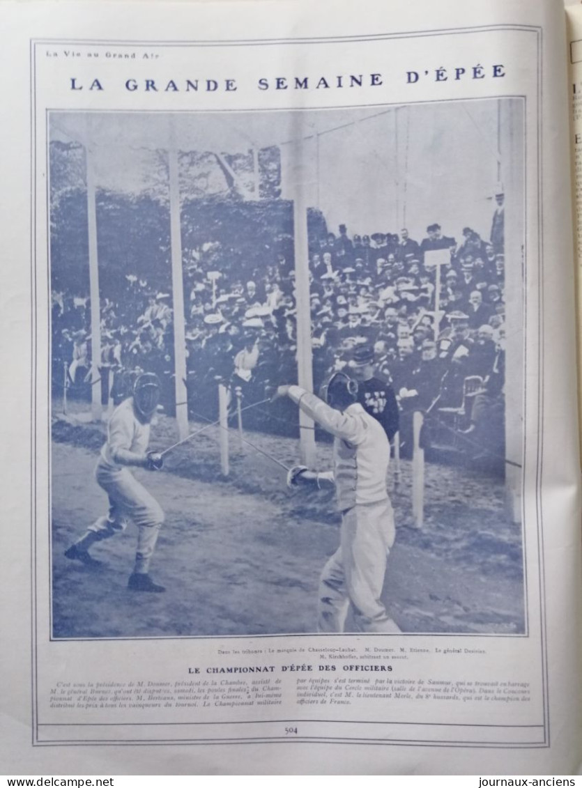 1905 ESCRIME - LA COUPE INTERNATIONALE D'ÉPÉE - LE CHAMPIONNAT D'ÉPÉE DES OFFICIERS - LA VIE AU GRAND AIR - 1900 - 1949