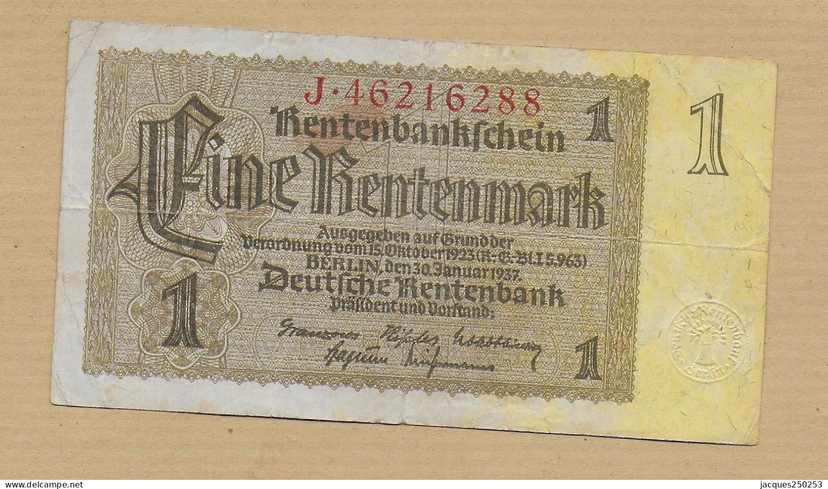 1 RENTENMARK 30-01-1937 - Collections