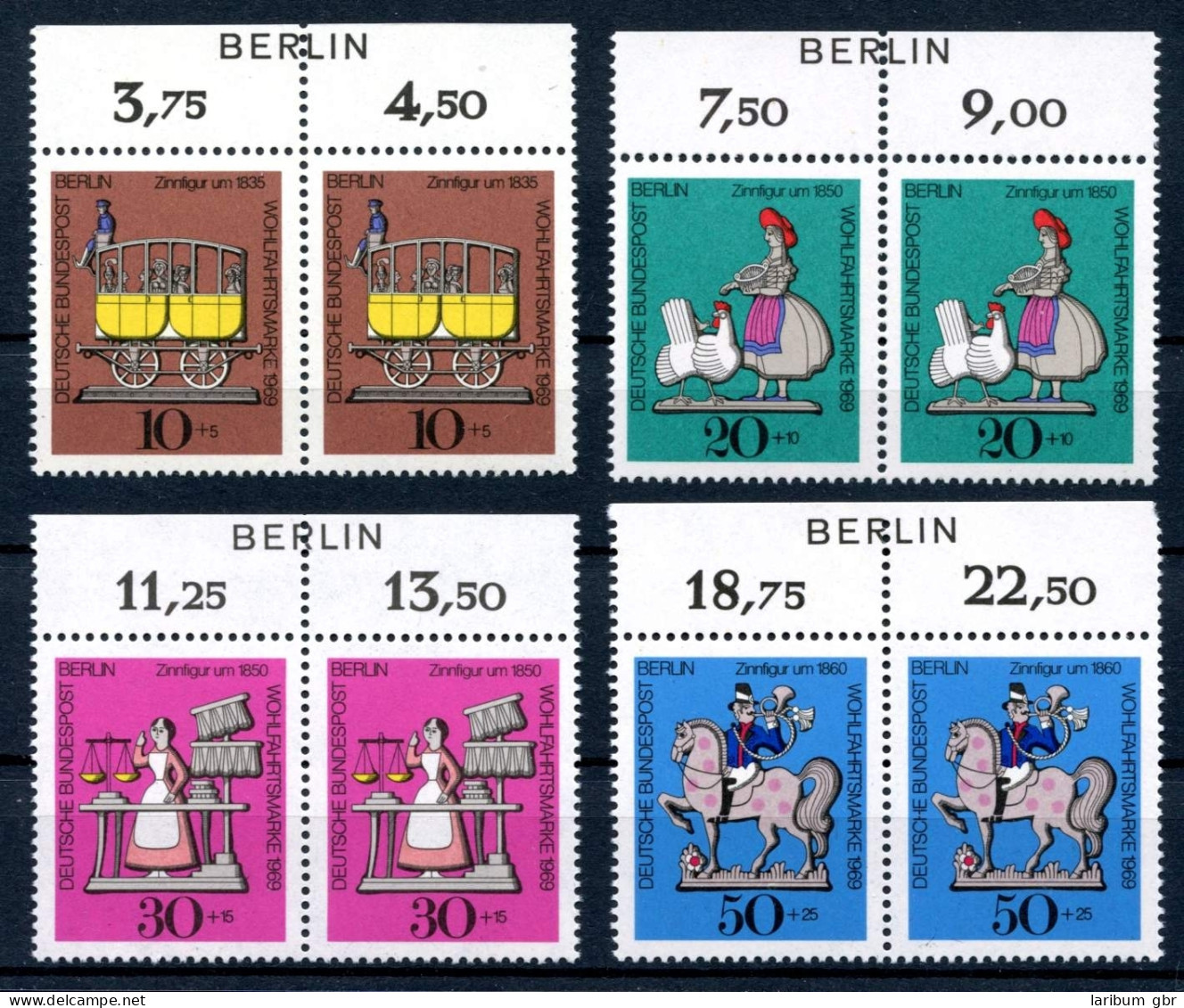 Berlin 348-351 Oberrand Postfrisch Waag. Paare Zudruck Berlin #GQ458 - Other & Unclassified