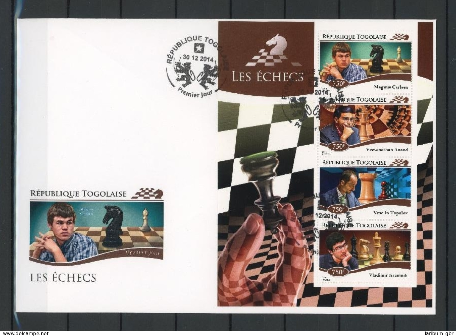 Togo Kleinbogen 6481-84 Schach Ersttagesbrief/FDC #JW778 - Togo (1960-...)