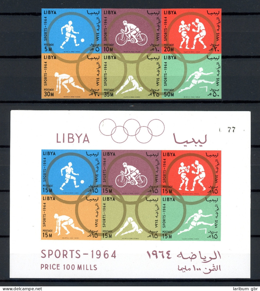 Libyen 160-165 B + Bl. 8 B Postfrisch Olympiade #IF238 - Libye