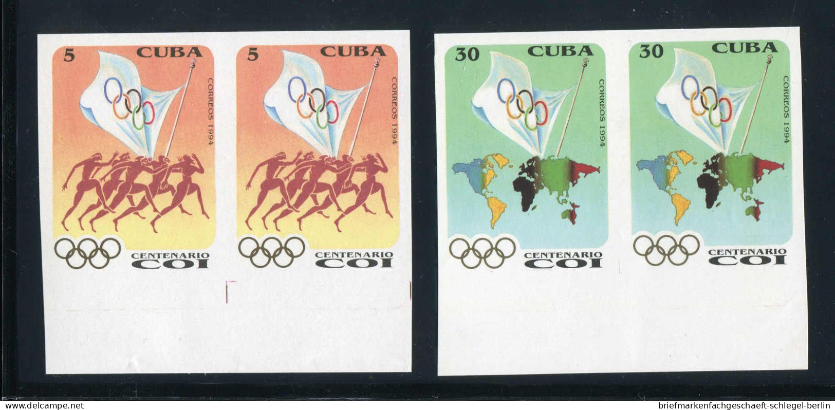 Cuba, 1994, 3755-57 U (3), Ohne Gummi - Cuba