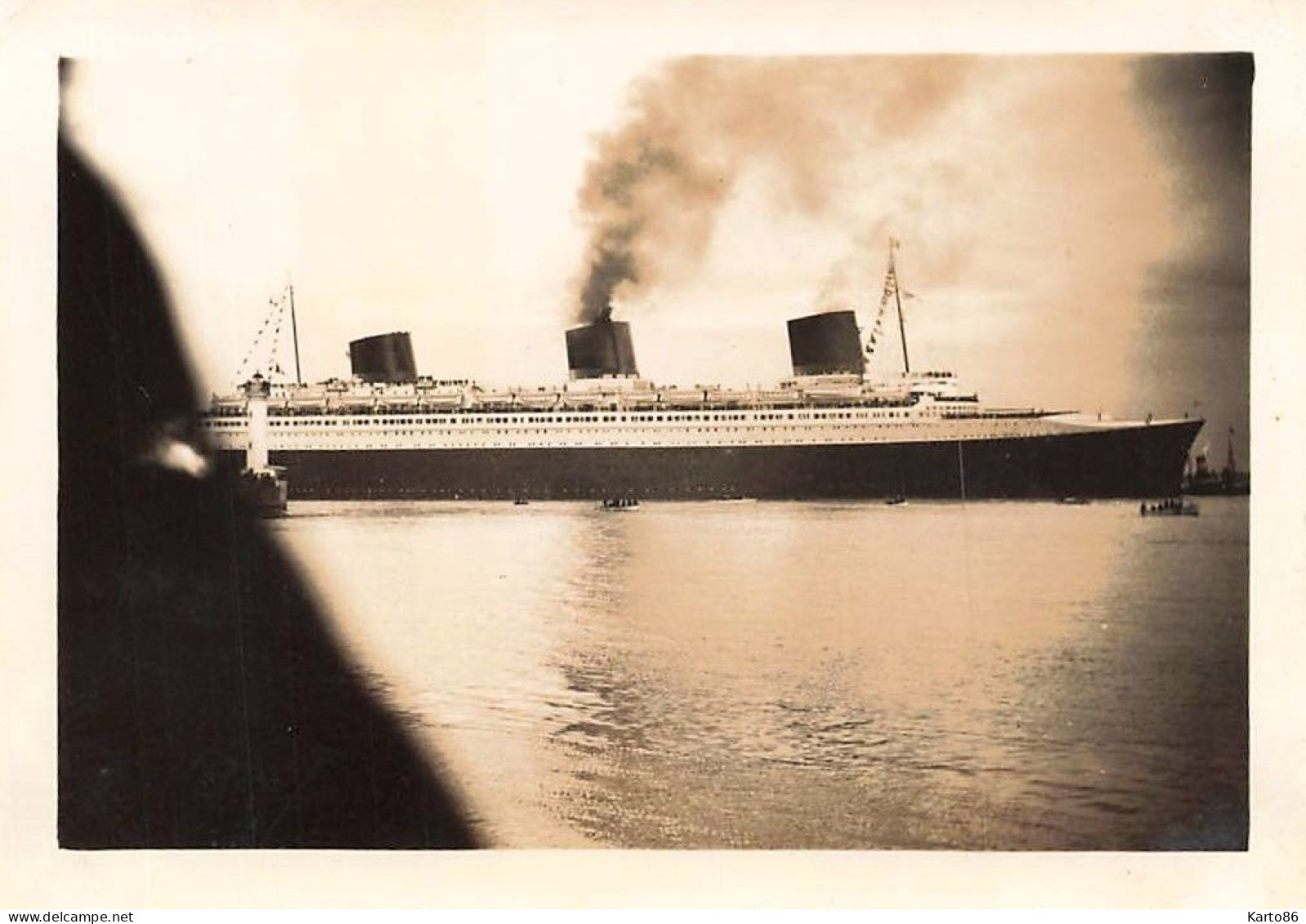 St Nazaire * Le Paquebot NORMANDIE * Bateau Normandie * Photo Ancienne 9x6.2cm - Saint Nazaire