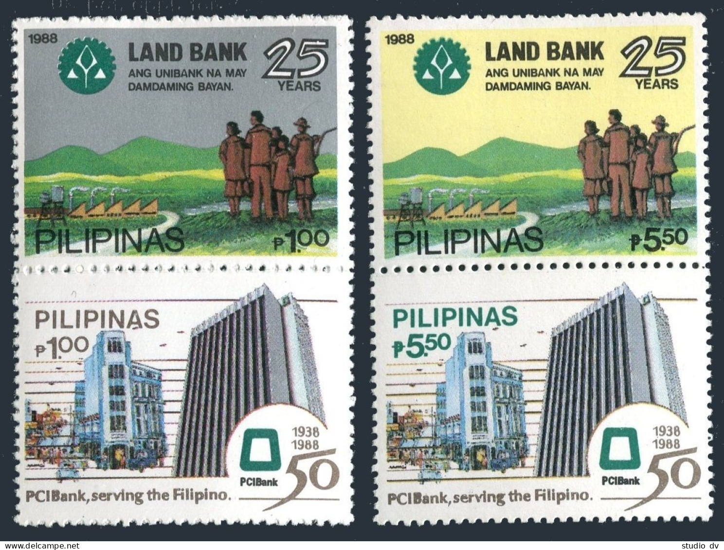 Philippines 1943-1946a, MNH. Michel 1872-1875. Land & Commercial Banks, 1988. - Philippinen