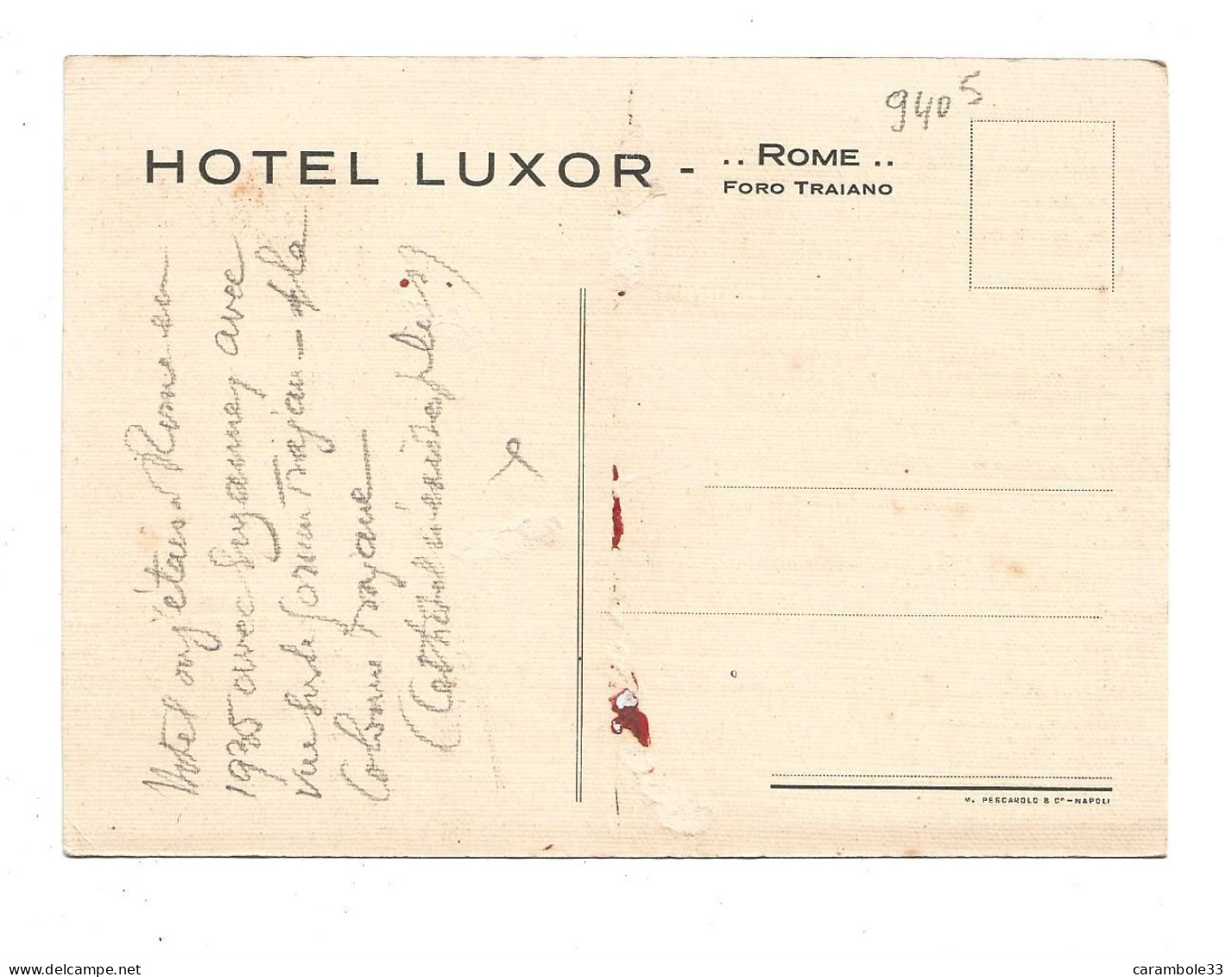 CPA  ITALIE ROME  HOTEL LUXOR  (1654) - Autres & Non Classés