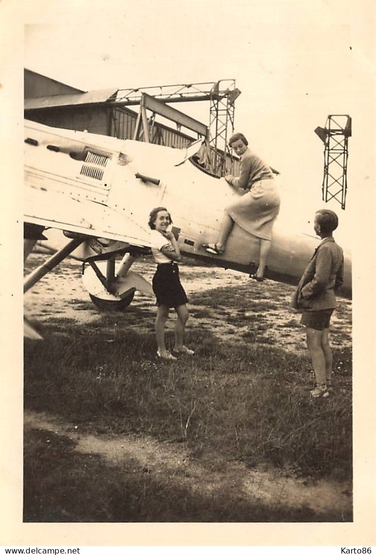 La Baule * Aviation * Avion Dewoitine Canon 501 , Aérodrome Aviateur * 1938 * Photo Ancienne 9x6.5cm - La Baule-Escoublac