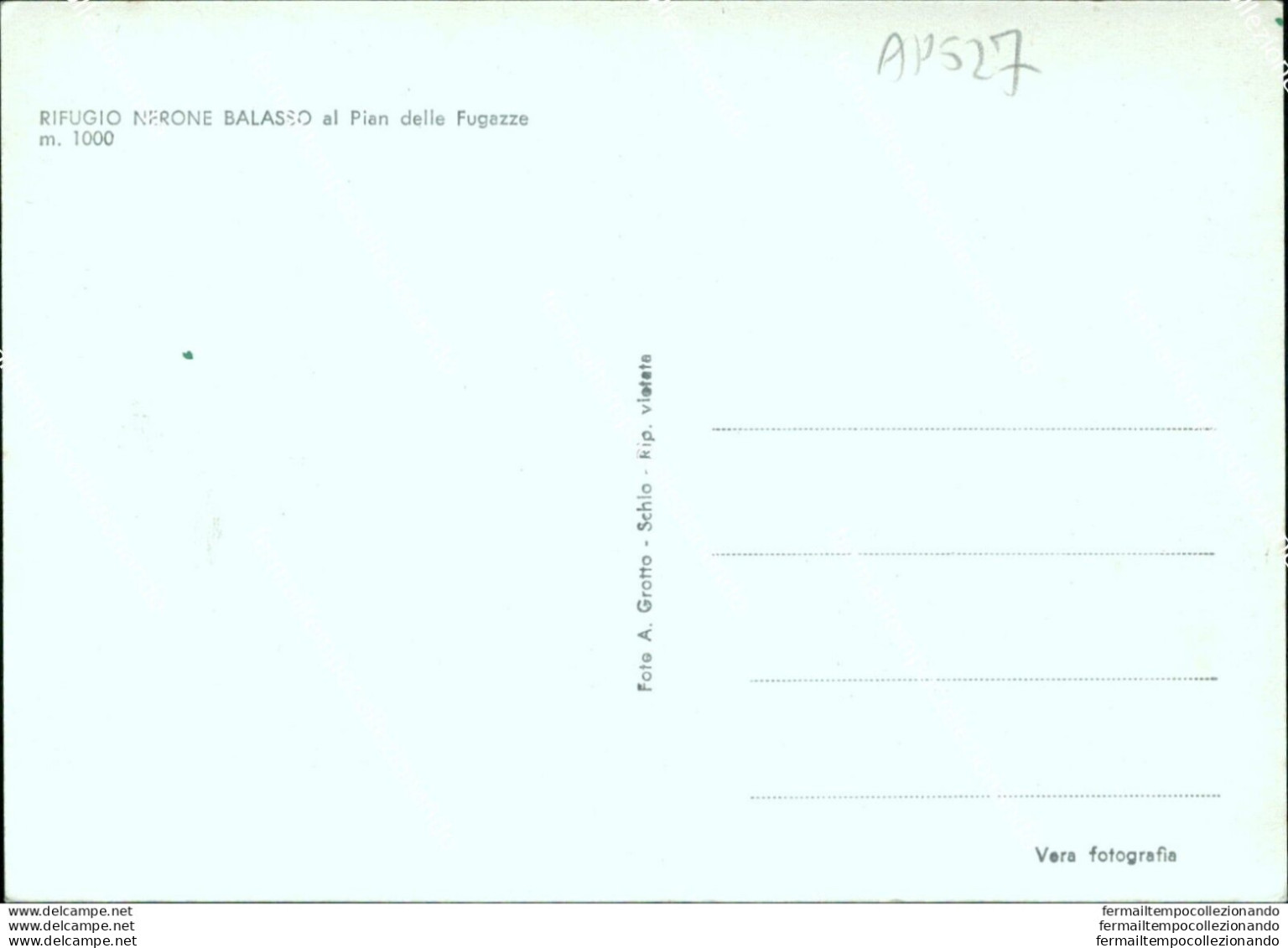 Ap527 Cartolina Rifugio Nerone Balasso Al Pian Delle Fugazze - Vicenza