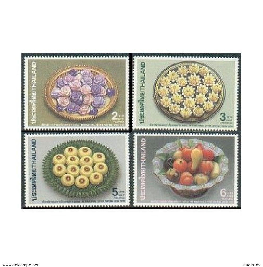 Thailand 1357-1360, 1360a Perf,imperf, MNH. Letter  Week 1990. Traditional Food. - Thailand