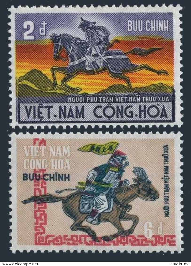 Viet Nam South 392-393, MNH. Michel 470-471. Postal History, 1971. Couriers. - Viêt-Nam